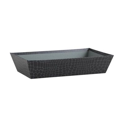 Gray croco cardboard basket-CMA3713
