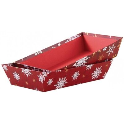 Red Christmas manna with snowflakes-CMA4732