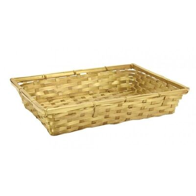 Gold tinted bamboo basket-CMA5122