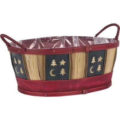 Wooden Christmas basket-CNO2060P
