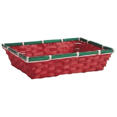 Red and green bamboo basket-CNO2150