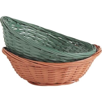 Peach colored bamboo basket-CPA1240