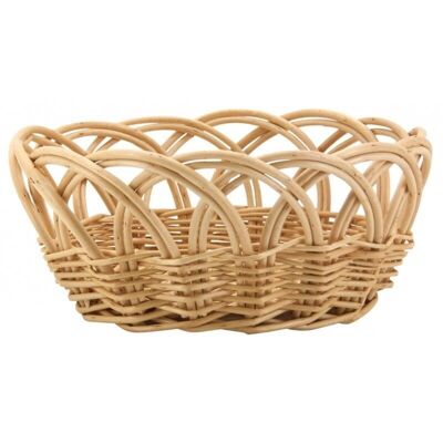 White wicker bread basket-CPA1361