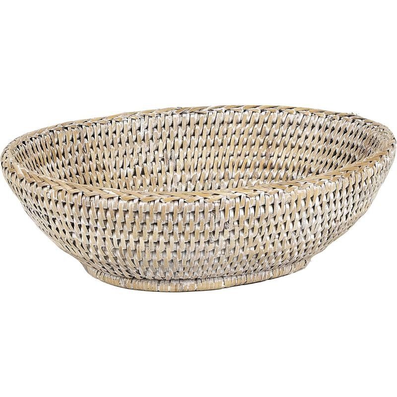 White rattan bread basket-CPA1680