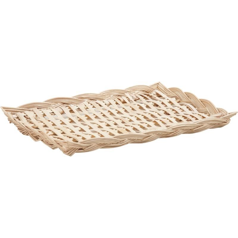 Vassoio in vimini e legno-CPL1730