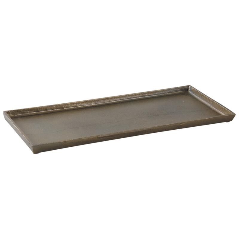 Rectangular tray in antique gold metal-CPL1940