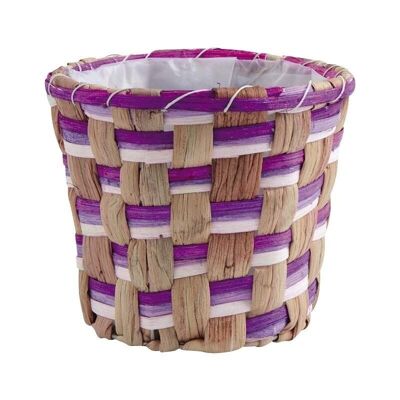 Vaso da fiori in giacinto e rattan-CPO1430P