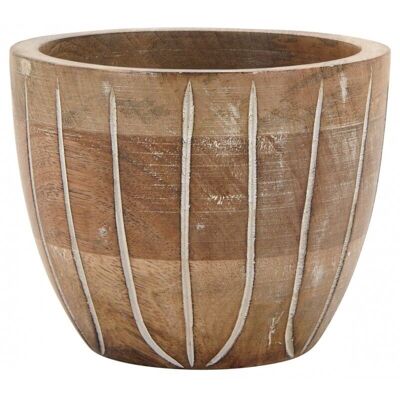Mango wood pot basket-CPO1590