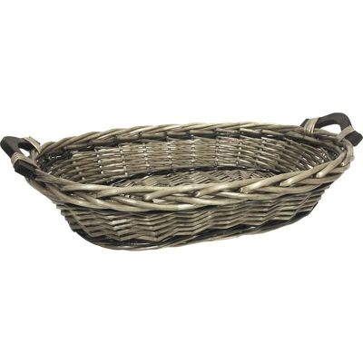 Gray wicker basket-CPR2640