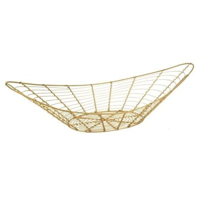 Oval basket in gold metal-CPR3200