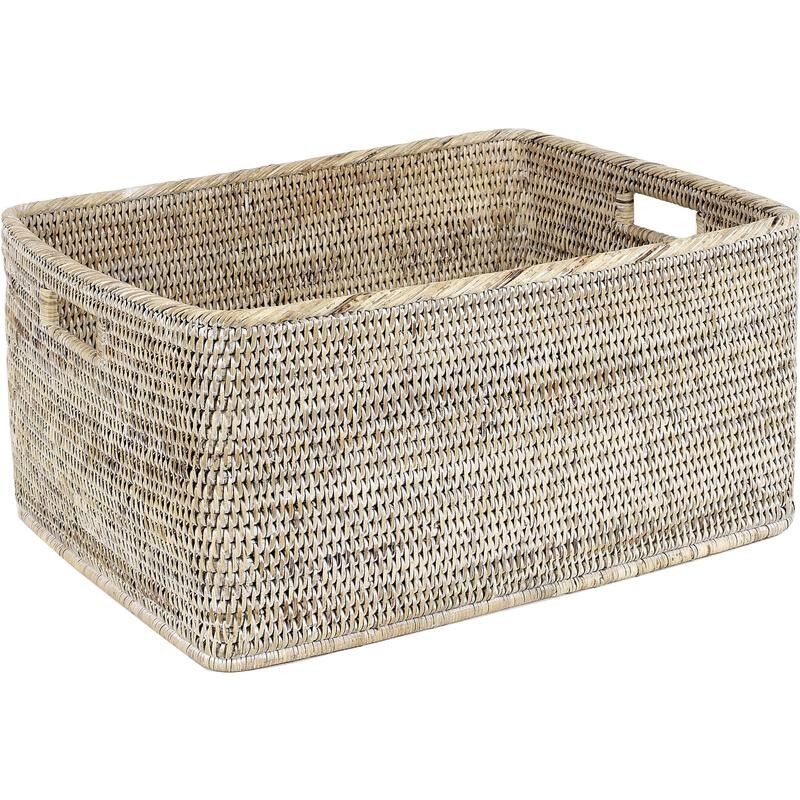 White rattan storage baskets-CRA298S