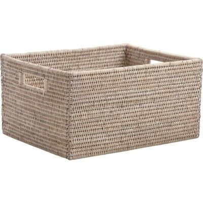 White rattan storage basket-CRA2992