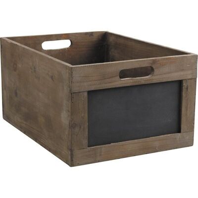 Caisse de rangement en bois et tableau noir-CRA3960