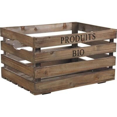 Caisse en bois vieilli Produits Bio-CRA4120