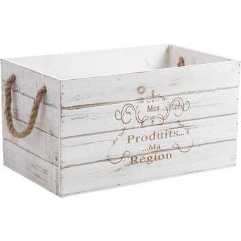 Caisse de rangement en bois teinté-CRA4290