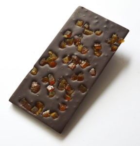 74% dunkle Bio-Schokoriegel kandierte Orangen