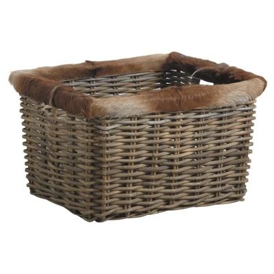 Storage baskets in poelet and goatskin-CRA449S