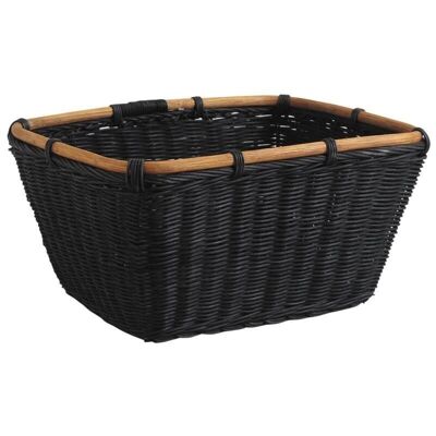 Black stained rattan storage basket-CRA4570