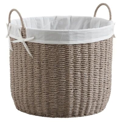 Round corded paper baskets taupe-CRA480SC