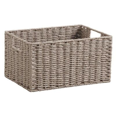 Corbeilles de rangement en papier cordé taupe-CRA482S