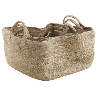 Corbeilles de rangement en jute naturelle-CRA487S