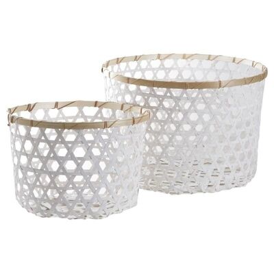 Round lacquered bamboo baskets-CRA502S