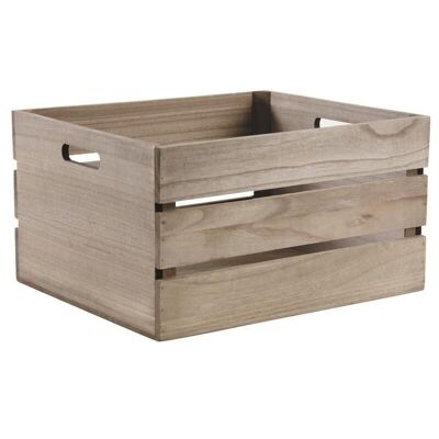 Corbeille de rangement en bois teinté-CRA5370