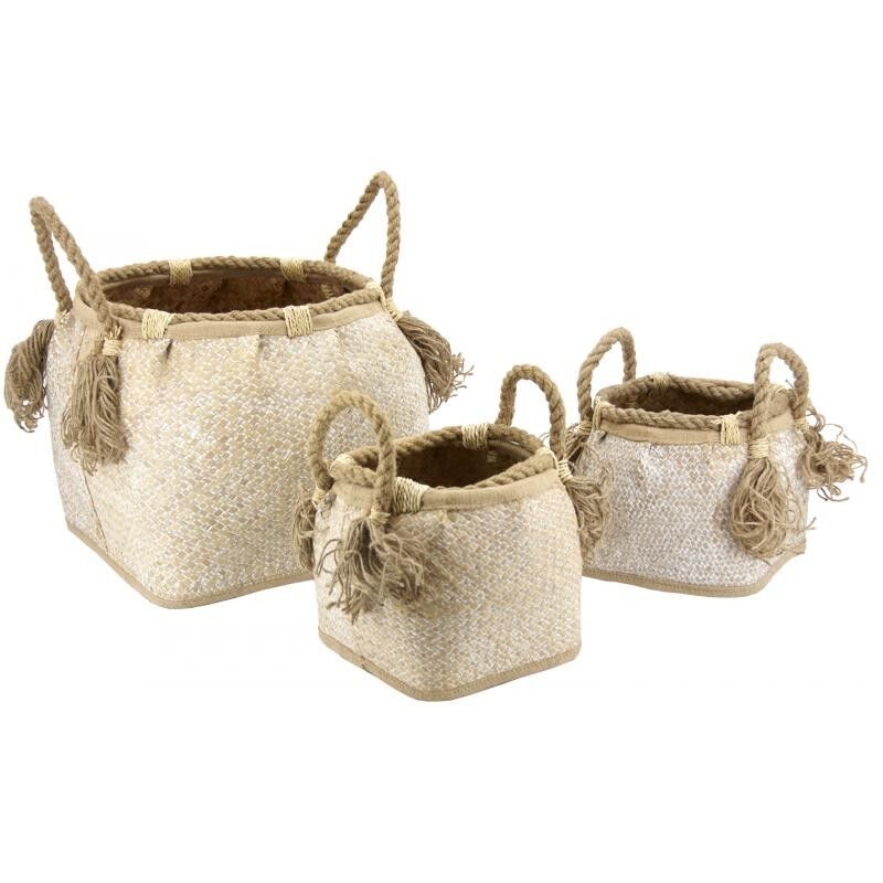 Bleached rush baskets-CRA582S
