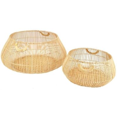 Cestini in rattan naturale traforato-CRA586S