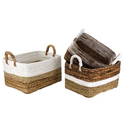 Baskets in raffia, rush and banana tree-CRA589S