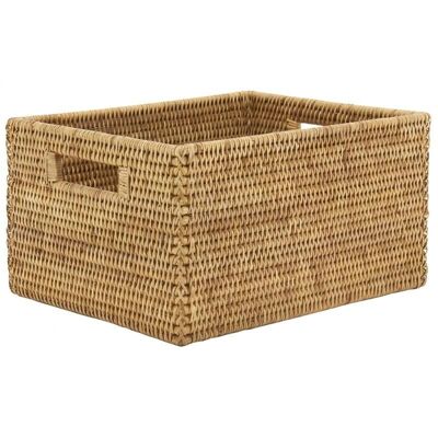 Cesta de almacenamiento de ratán natural-CRA5922
