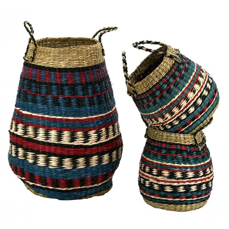 Cesti alti in giunco naturale e colorato-CRA595S