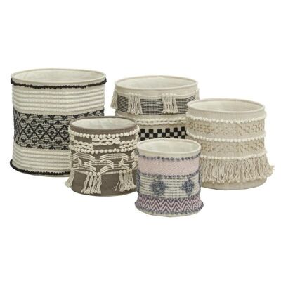 S/5 Round cotton storage baskets-CRA623SC