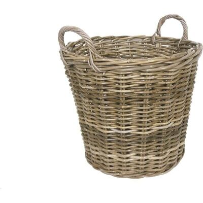 Large basket in gray poelet-CUT1351