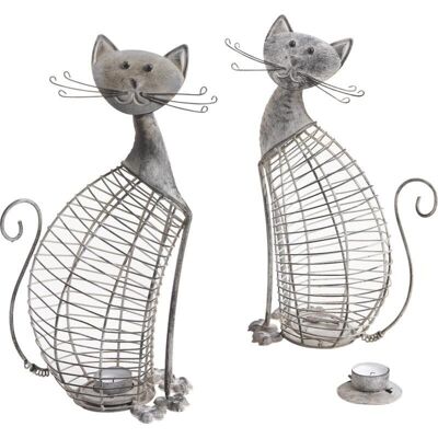 Metal cat candle holder-DAN2170