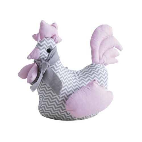 Cale-porte poule gris et rose-DAN2470