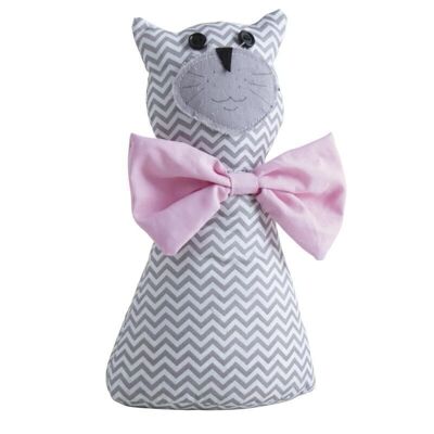 Cale-porte chat gris et rose-DAN2490