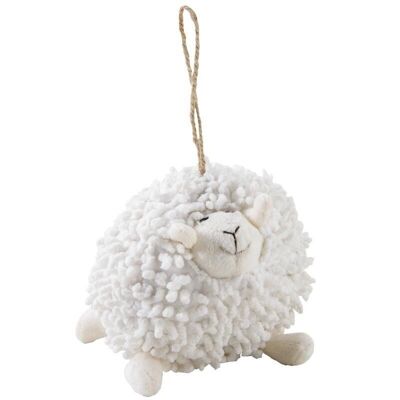 Shaggy sheep da appendere in cotone bianco-DAN2511C