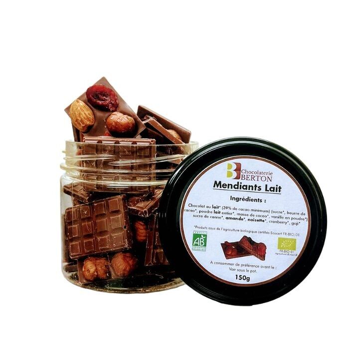 Mendiants Lait Bio - Pot de 150g