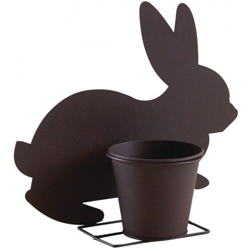 Cache-pot lapin en métal vieilli-DAN2960