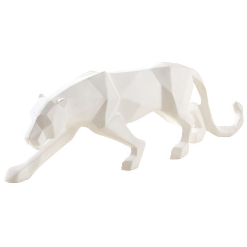 Leopardo in resina bianca-DAN2980