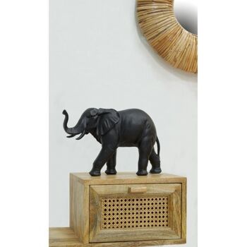 Éléphant en résine teintée noire-DAN3180 4