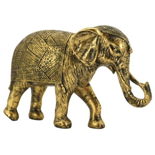 Éléphant en résine dorée antique-DAN3200