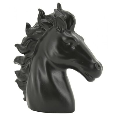 Testa di cavallo in resina colorata nera-DAN3230