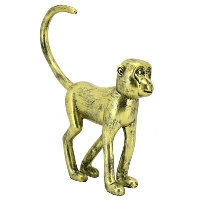 Scimmia in resina dorata antica-DAN3240