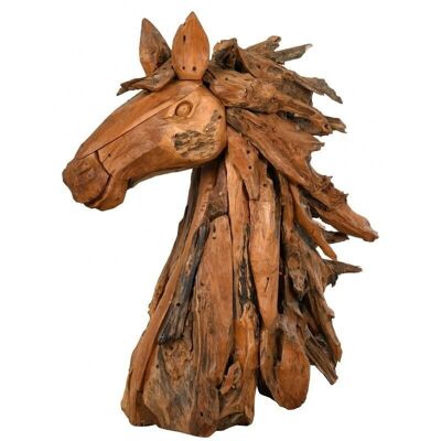 Cabeza de caballo de teca-DAN3300
