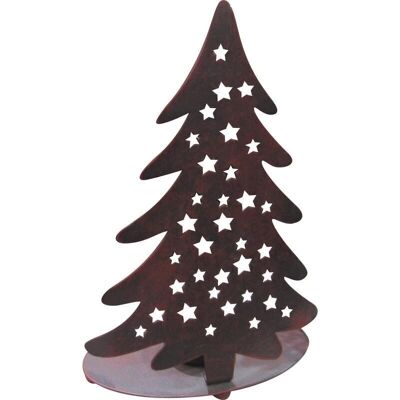 Metal Christmas tree tealight holder-DBO1732