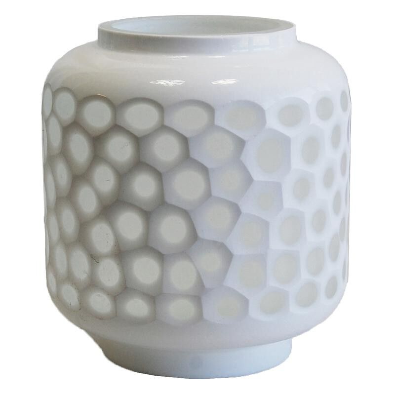 Porta tealight in vetro bianco-DBO1930V