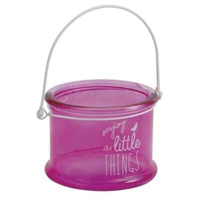 Tealight in vetro fucsia-DBO1990V