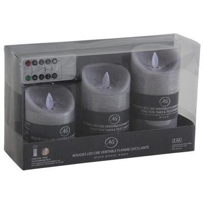 Box of 3 cotton flower scented LED candles with remote control-DBO213S